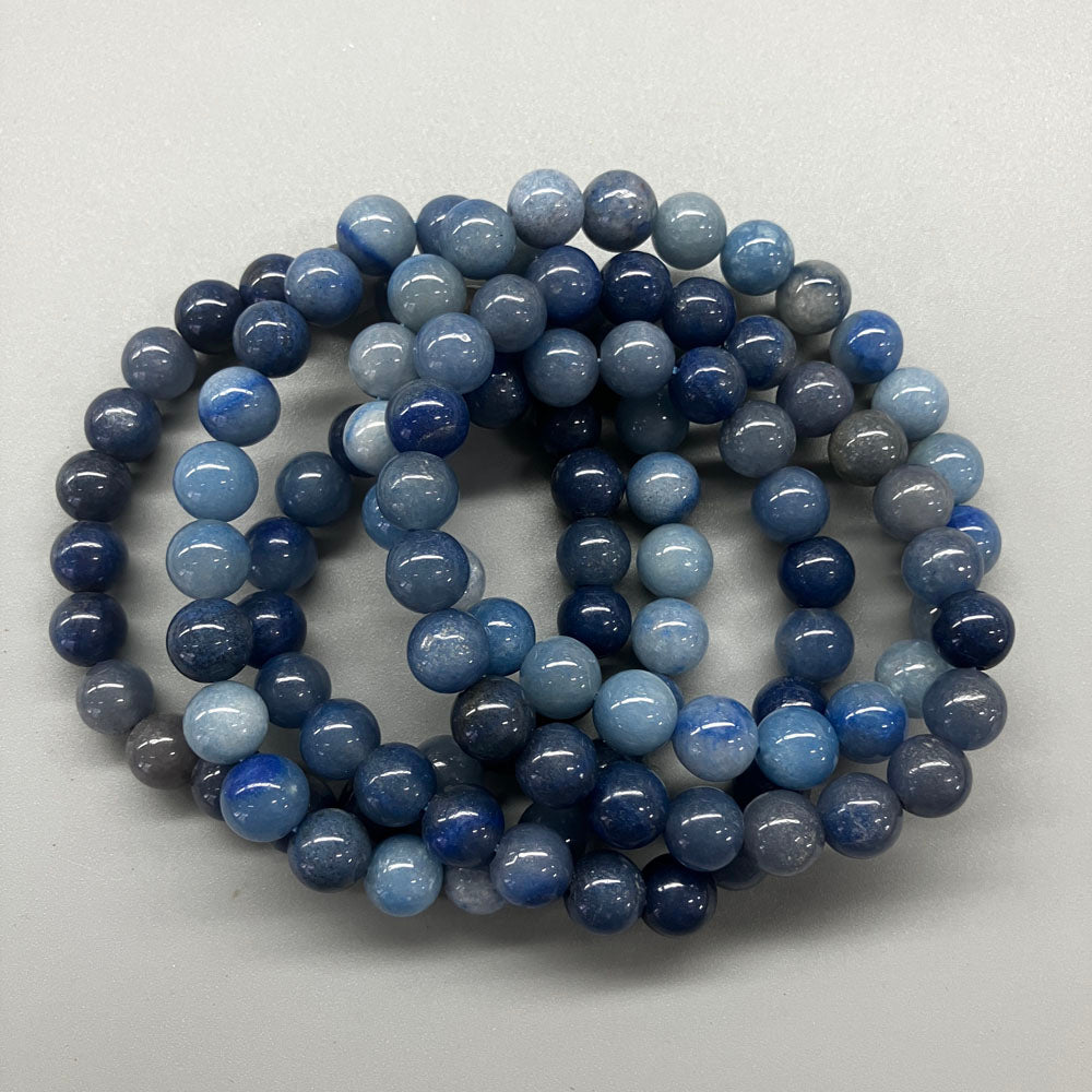 Blue Quartz Round Bracelet 18cm 8mm A