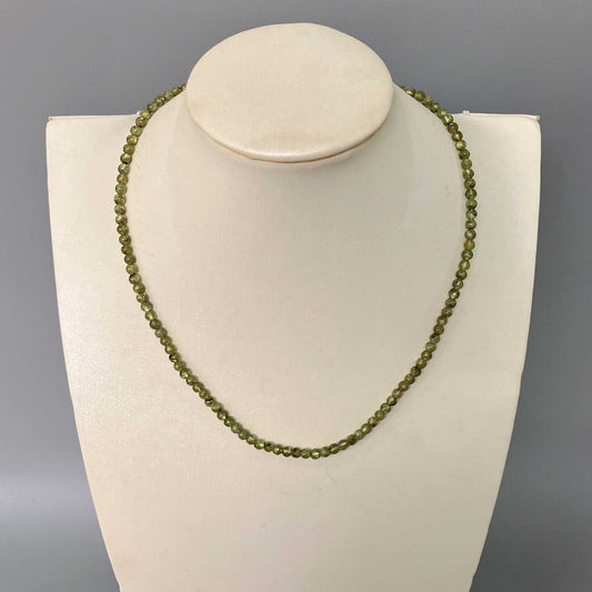 Peridot Round Bead Necklace 4mm A