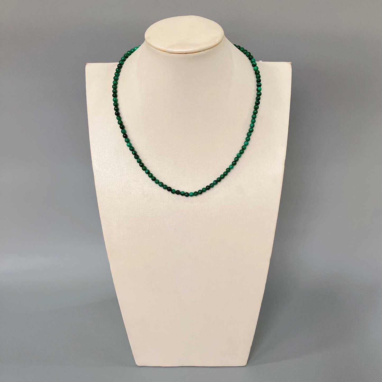 Malachite Round Bead Necklace 4mm A/A+