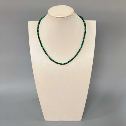 Malachite Round Bead Necklace 4mm A/A+