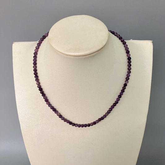 Lepidolite Af Round Bead Necklace 4mm A