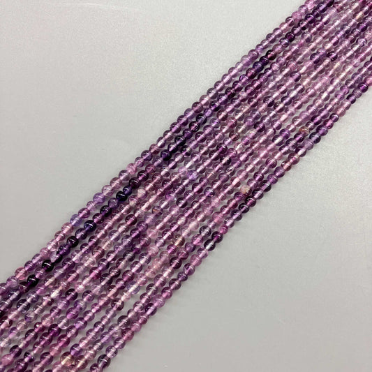 Purple Fluorite Round Bead 16" 4mm A