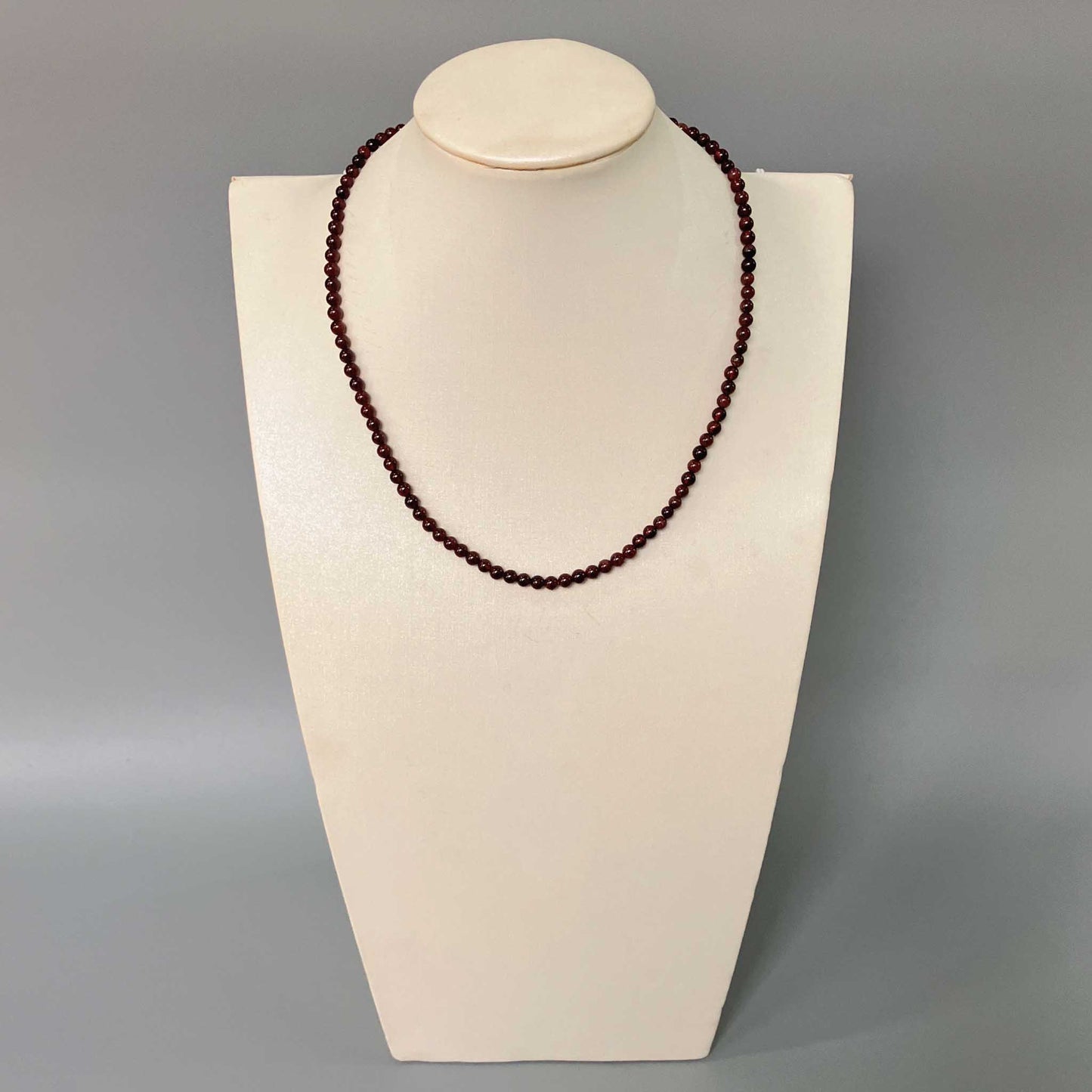 Garnet Round Bead Necklace 4mm A
