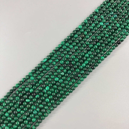 Malachite Round Bead 16" 4mm A/A+