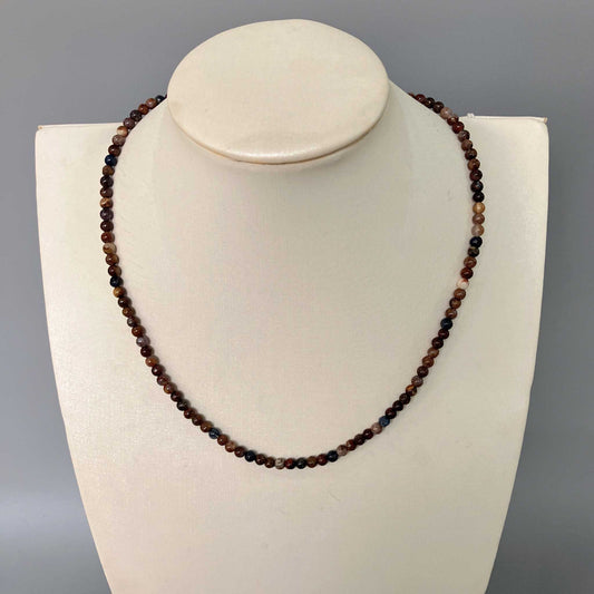 Pietersite Round Bead Necklace 4mm A