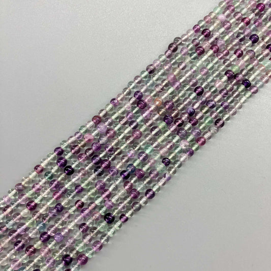 Rainbow Fluorite Round Bead 16" 4mm A