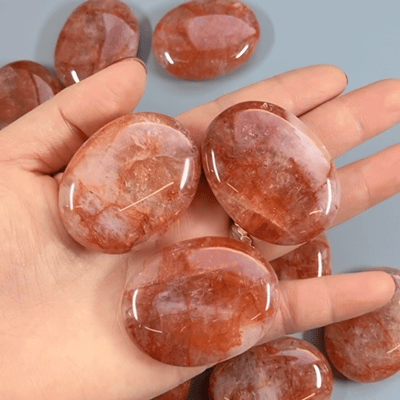 Strawberry Natural Quartz Brazil Soap stone 1.8 inch (1.05 x 3.5 x 4.5cm) A+