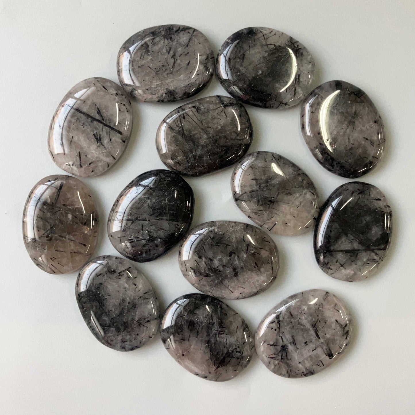 Black Rutile Quartz Soap stone 6/8*30*40mm A