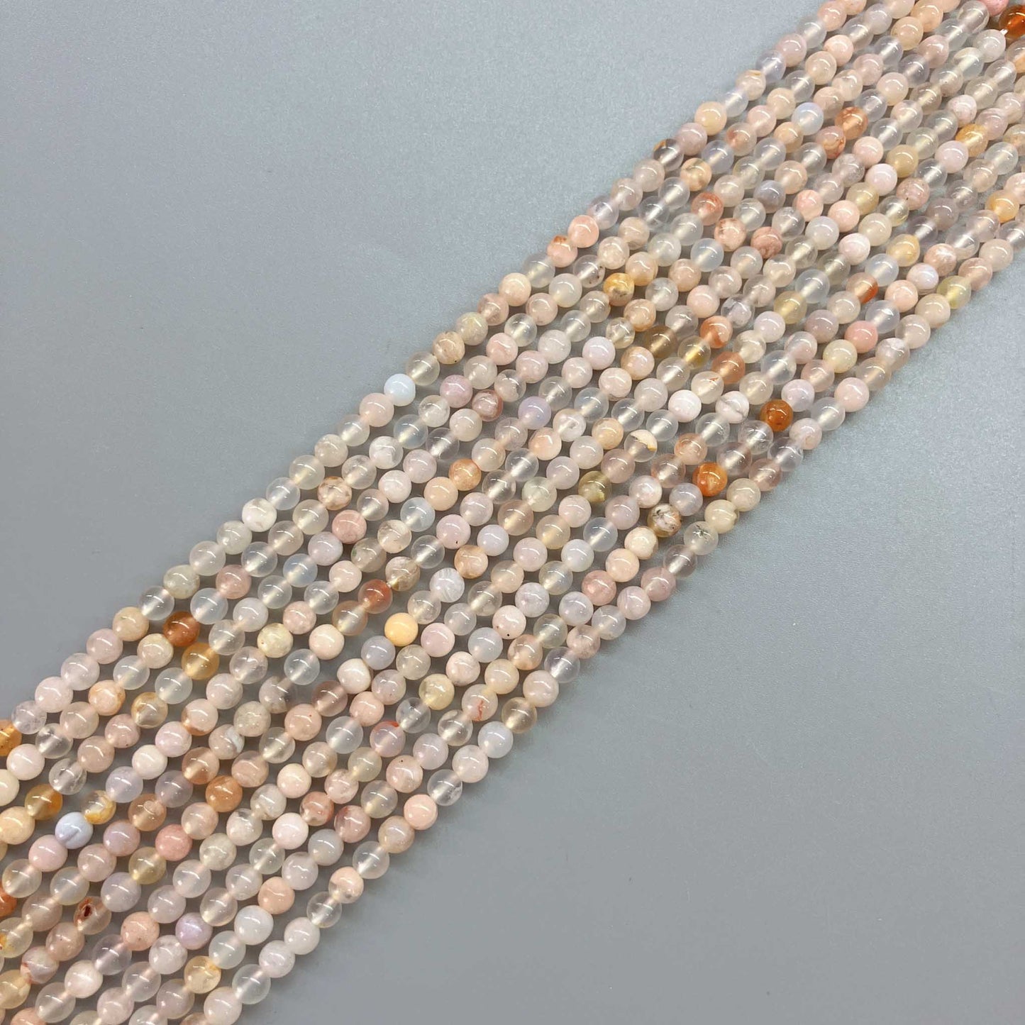 Blossoms Agate Round Bead 16" 4mm A