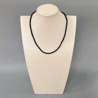 Blue Tiger Eye Round Bead Necklace 4mm A