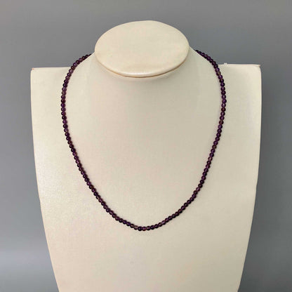 Amethyst Round Bead Necklace 4mm A/B