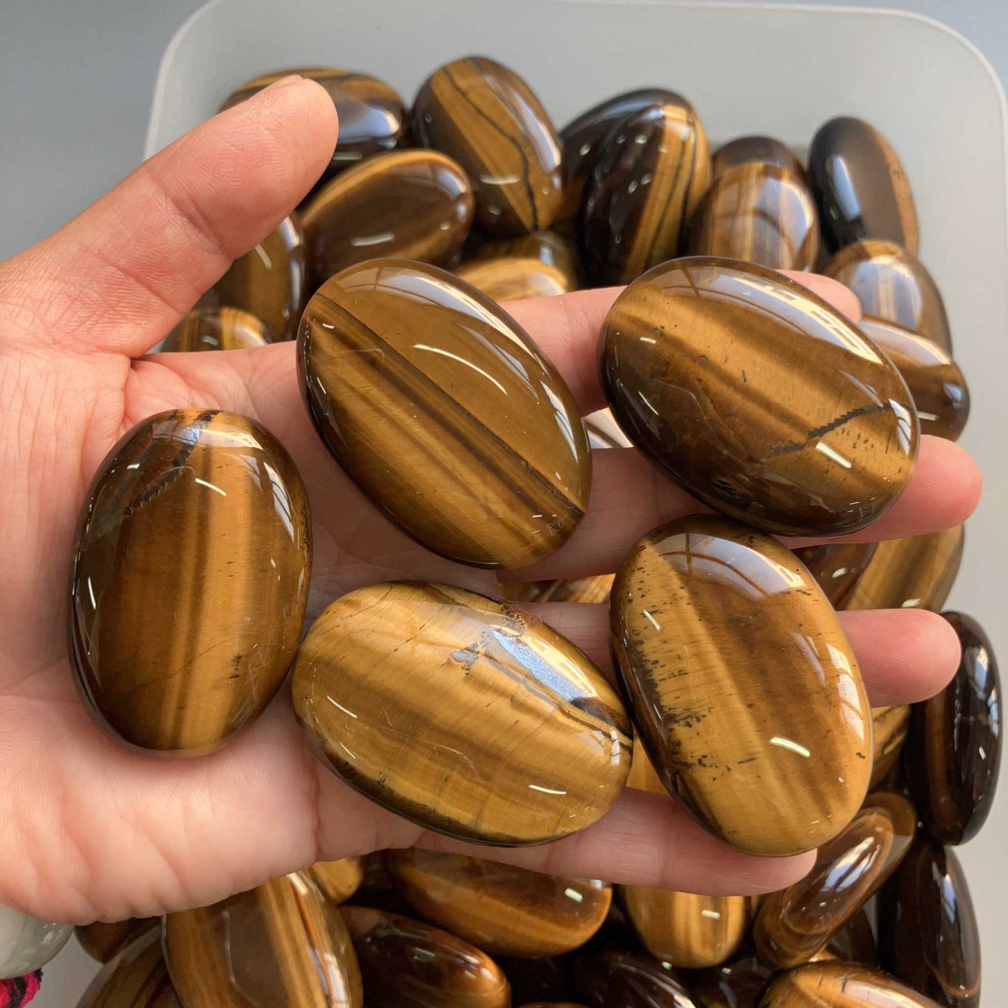 Golden Tiger Eye Soap stone 1.8 inch (1.3 x 3 x 4.5cm) A/A+