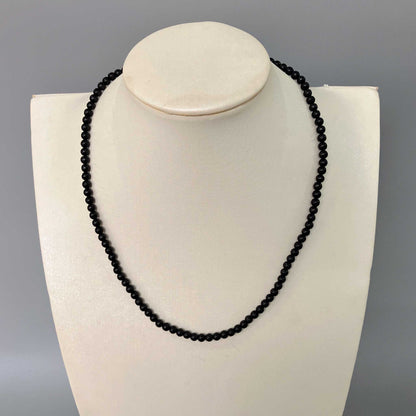 Shungite Round Bead Necklace 4mm A