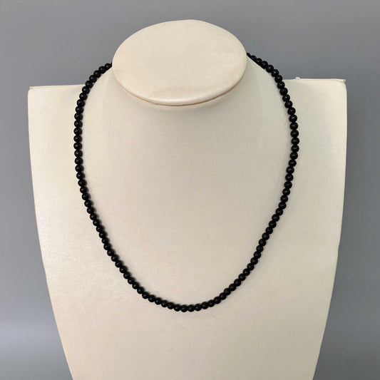 Shungite Round Bead Necklace 4mm A
