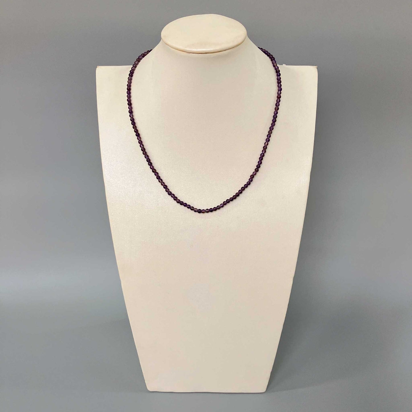 Amethyst Round Bead Necklace 4mm A/B