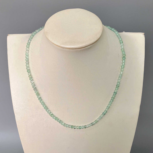 Green Fluorite Round Bead Necklace 4mm A