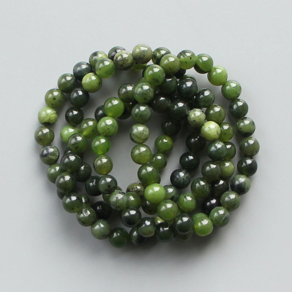 Soft Nephrite Jade Round Bracelet 18cm 8mm A