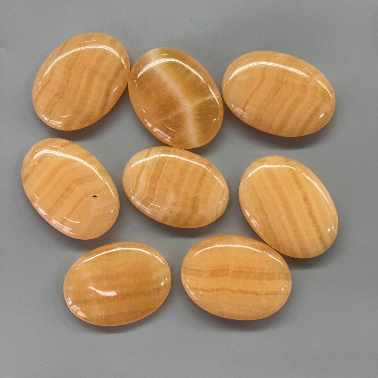 Orange Calcite China Soap stone 2.7 inch (1.45 x 4.75 x 6.75cm) A+